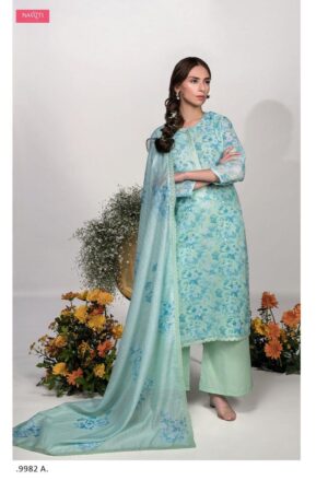 My Fashion Road Mogra A Linen Story Naariti Designer Salwar Suits | Seablue
