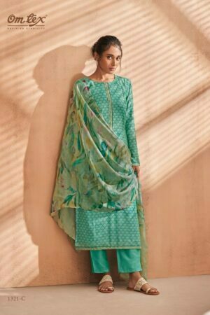 My Fashion Road Sadhana Omtex Muslin Plazzo Style Suits | Blue