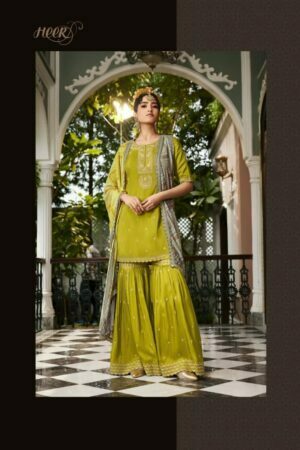 My Fashion Road Nohreen Kimora Heer Sharara Style Suits | Green