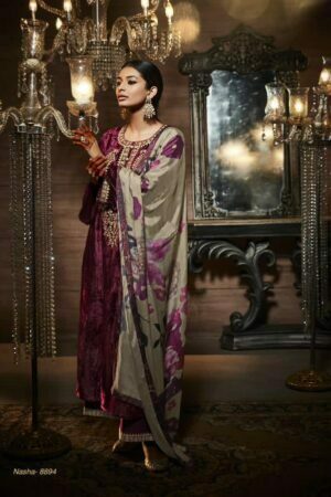My Fashion Road Nasha Kimora Heer Designer Salwar Suits Velvet Collection | Maroon