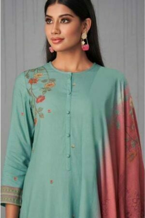 My Fashion Road Sahiba Sunira Pashmina Designer Dress Material | Ferozi