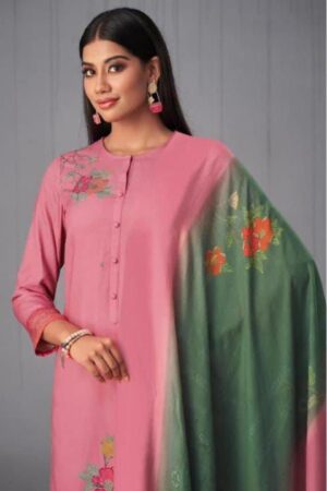 My Fashion Road Sahiba Sunira Pashmina Designer Dress Material | Pink