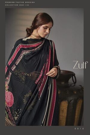 My Fashion Road Kimora Heer Zulf Designer Dress Material Velvet collection | Black