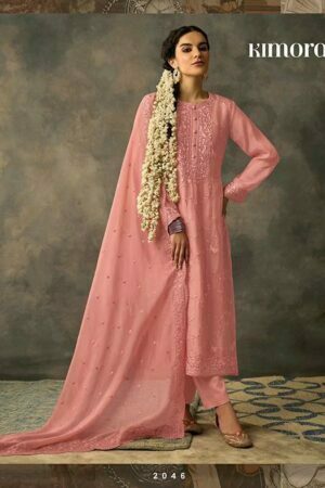 My Fashion Road Kimora Heer Begum Pant Style Dress Material | BabyPink